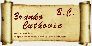 Branko Ćutković vizit kartica